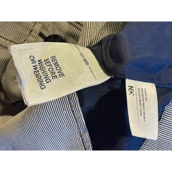 Old Navy Girls XS Blue & White Striped Double-Breasted Peacoat Jacket - Picture 3 of 11